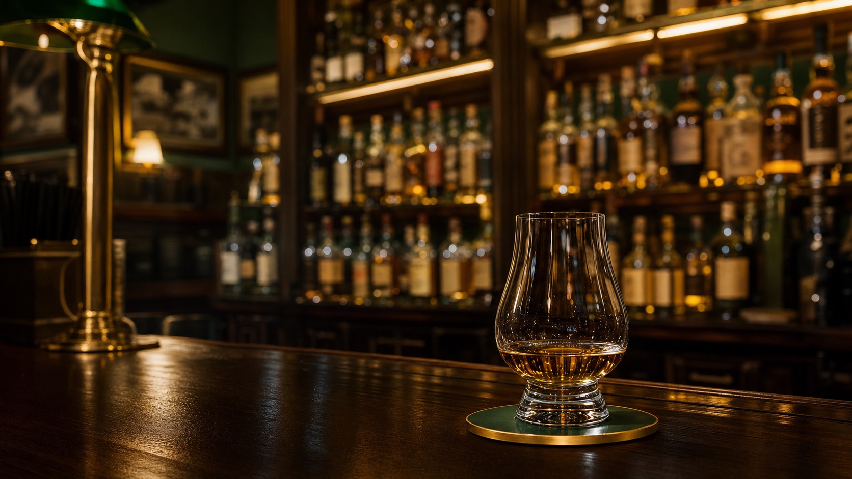 Irish whiskey served at the bar